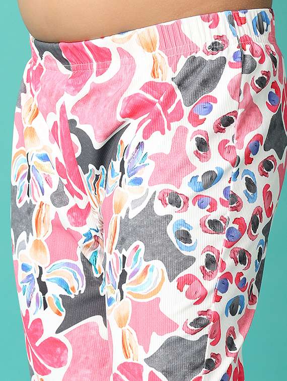 girls printed round neck top & trouser set - 21493243 -  Standard Image - 4