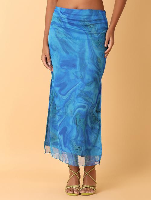 women printed side slit bodycon skirt - 21493462 - Standard Image - 0
