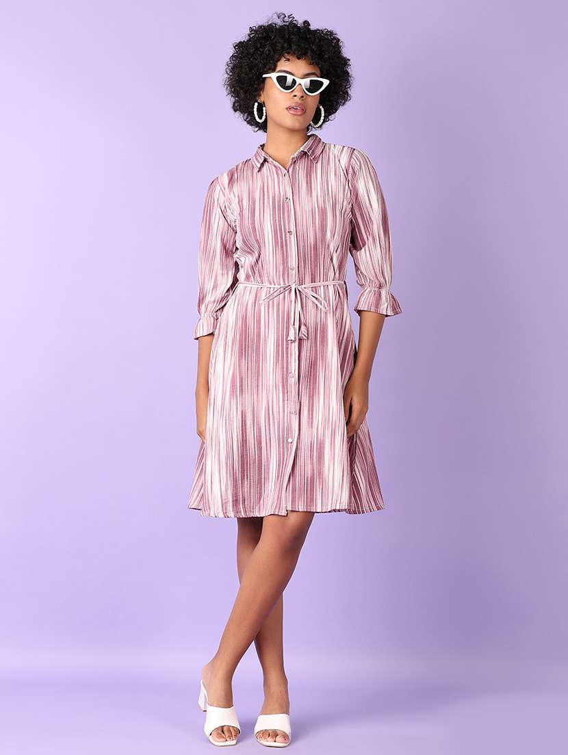 women printed cotton a-line shirt dress - 21493483 -  Standard Image - 1
