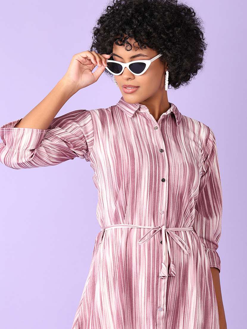 women printed cotton a-line shirt dress - 21493483 -  Standard Image - 4