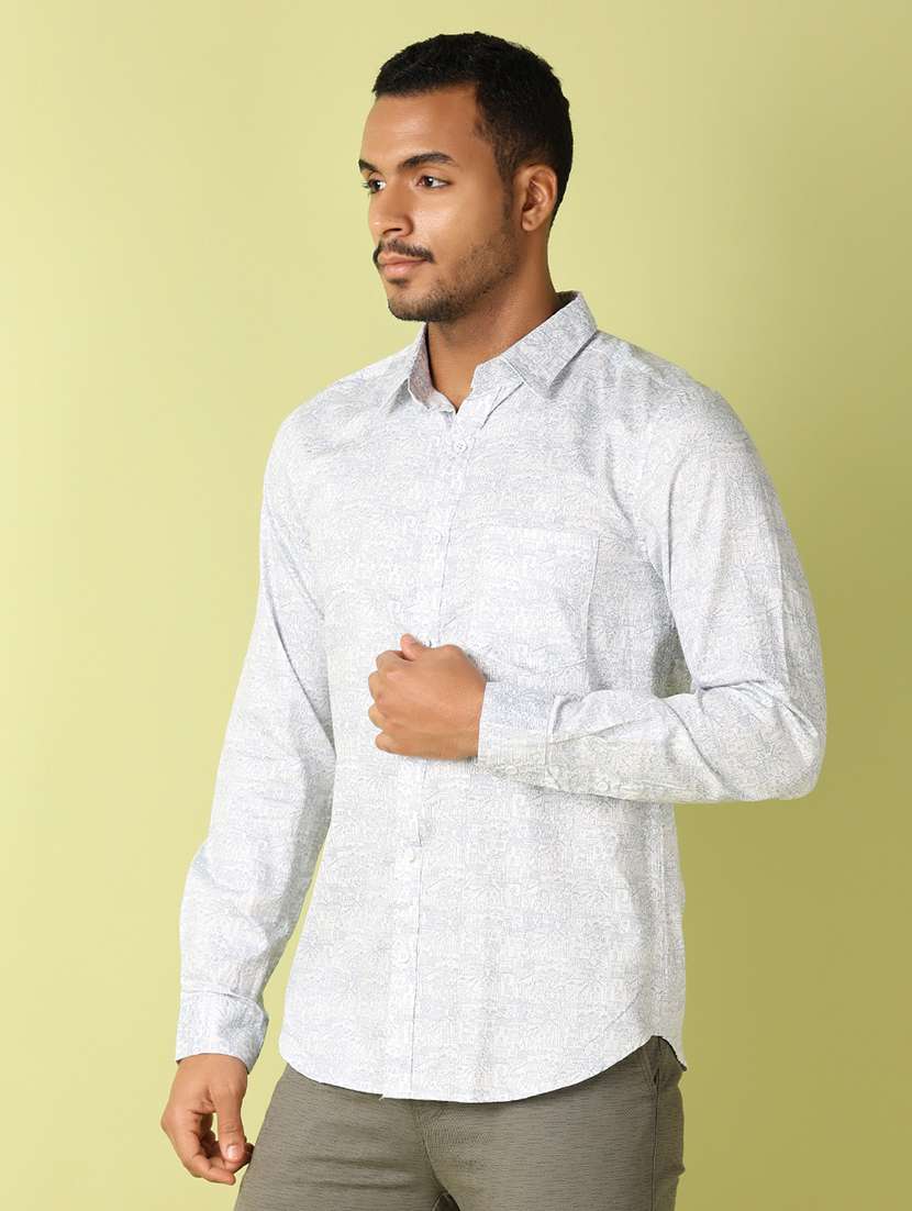 men printed long sleeve casual shirt - 21493490 - Standard Image - 1