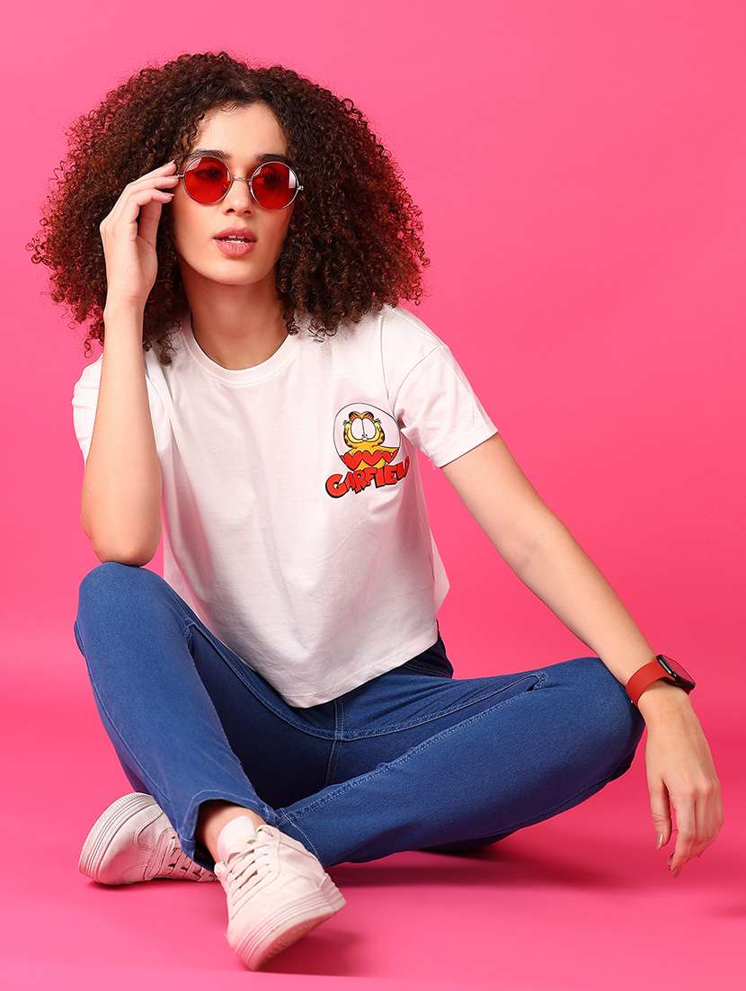 women round neck front & back print t-shirt - 21493496 -  Standard Image - 4