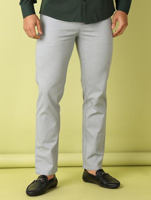 men printed flat front slim fit trouser - 21493512 -  Standard Image - 0