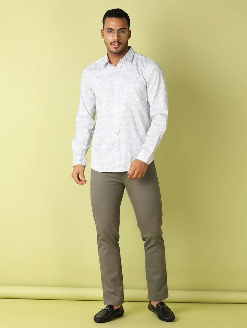 men printed flat front slim fit trouser - 21493513 -  Standard Image - 4