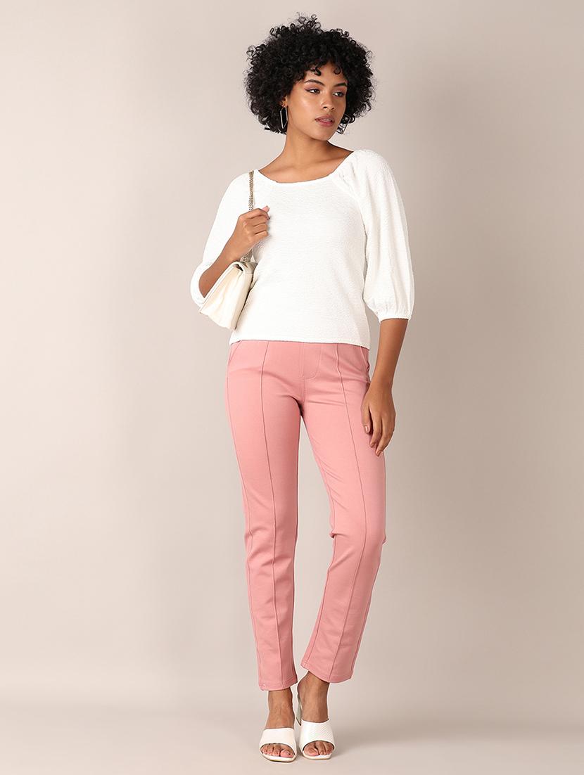 women solid round neck regular top - 21493523 - Standard Image - 4
