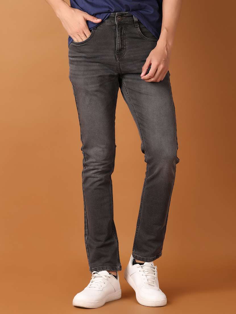 men solid slim fit jeans
