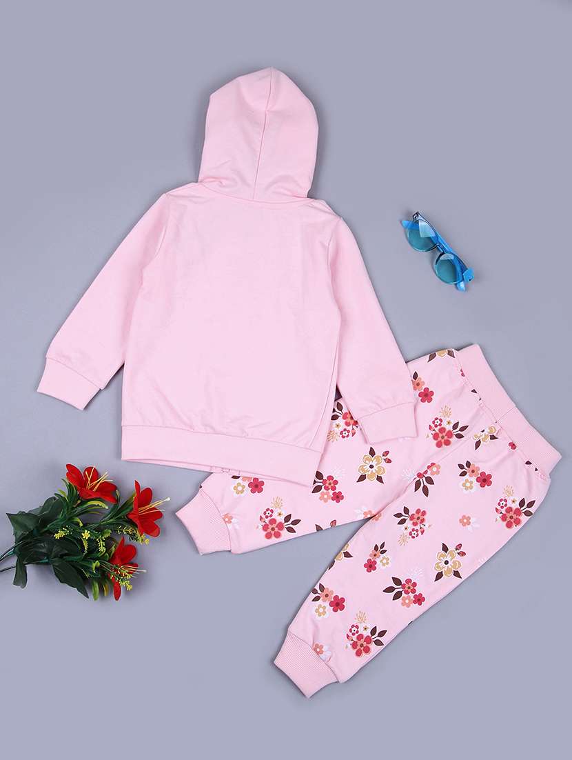 girls floral printed sweatshirt & joggers full length set - 21493640 -  Standard Image - 1