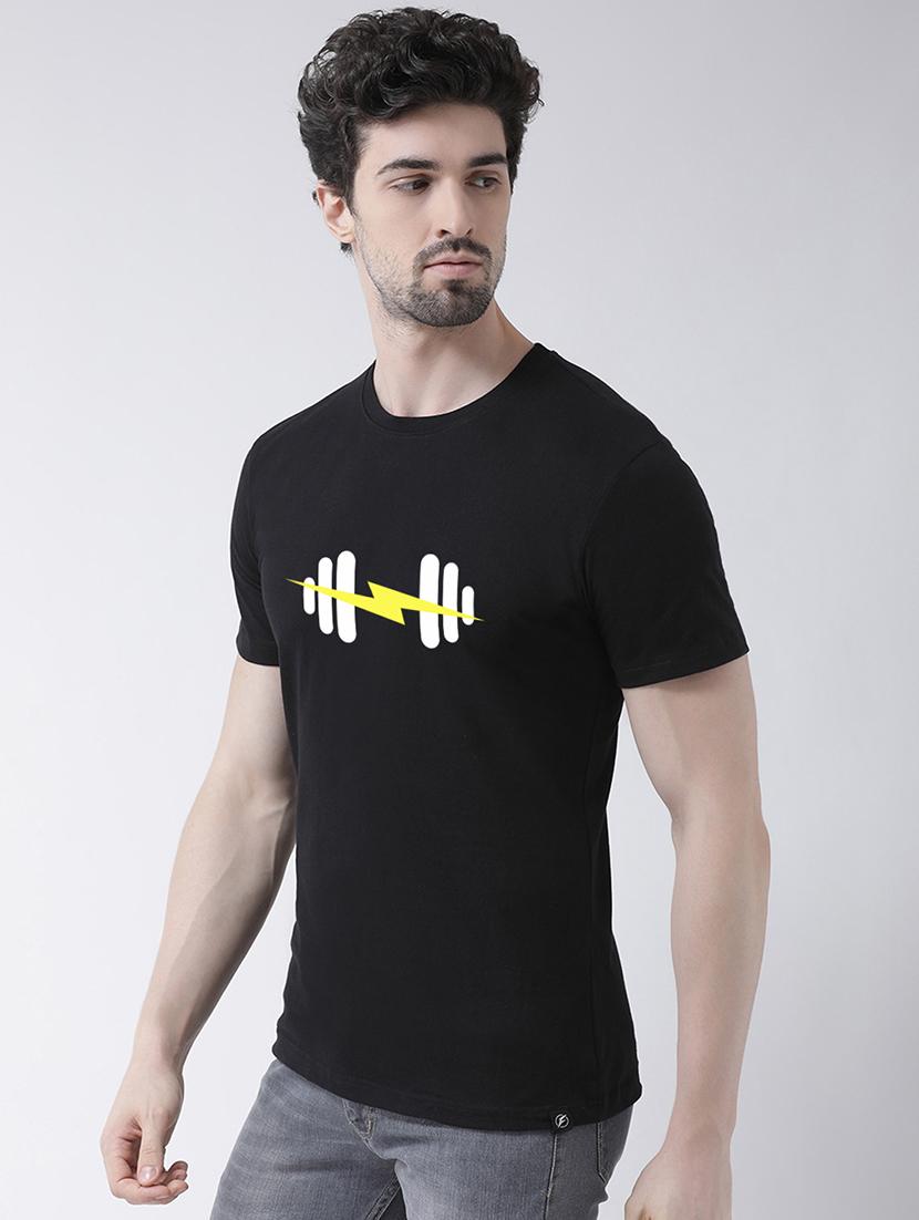 men round neck chest print t-shirt - 21493916 - Standard Image - 1