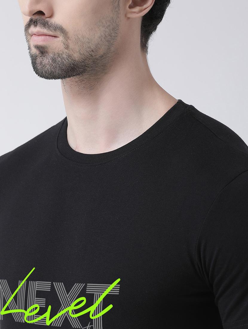 men black cotton chest print t-shirt - 21493923 - Standard Image - 4