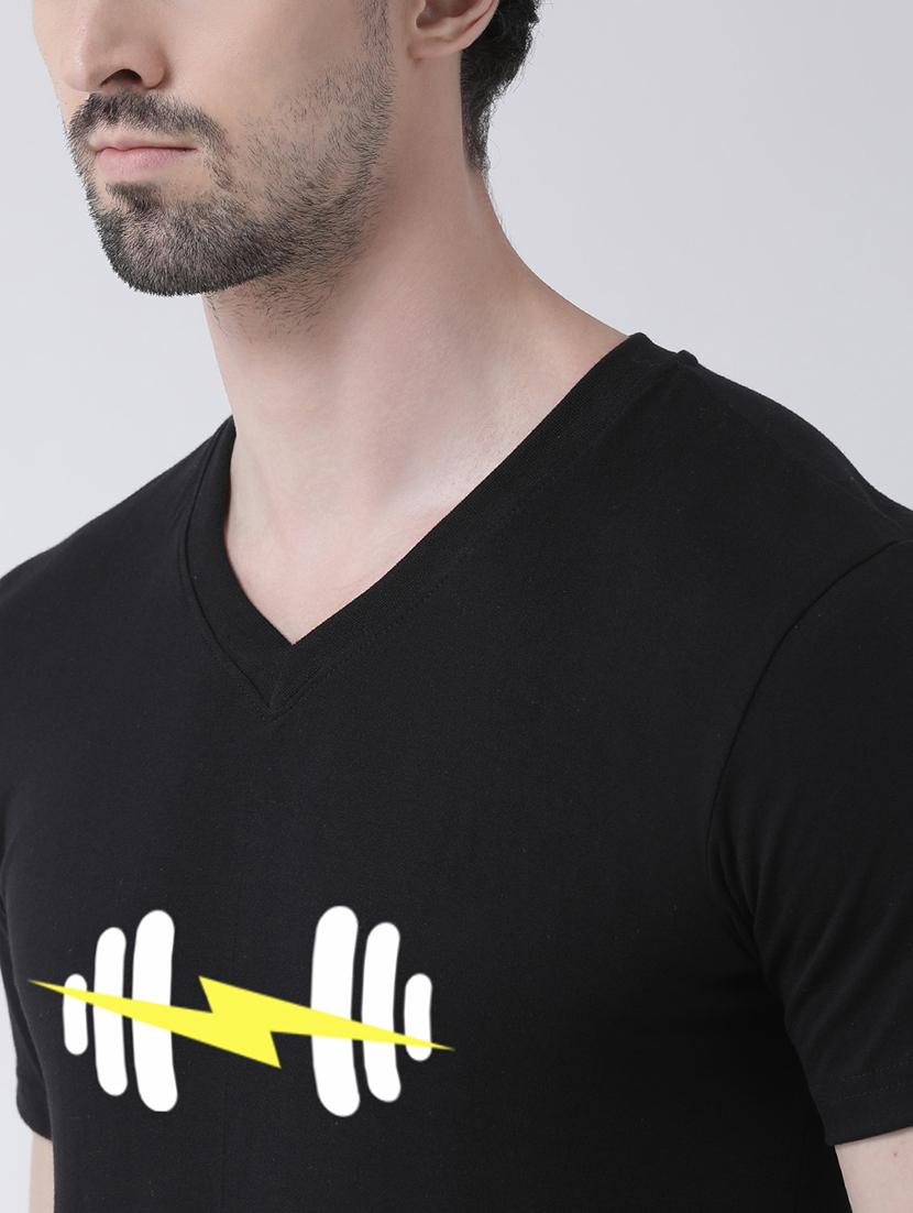 men v-neck chest print t-shirt - 21493929 - Standard Image - 4