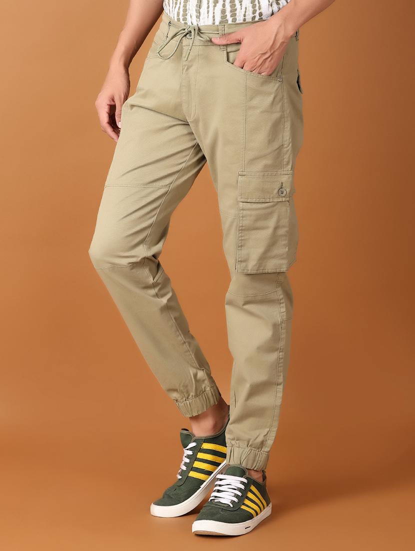 men solid flat front jogger fit trouser - 21493954 - Standard Image - 1