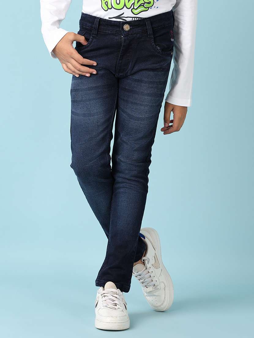 boys dark blue plain jean - 21493963 -  Standard Image - 1