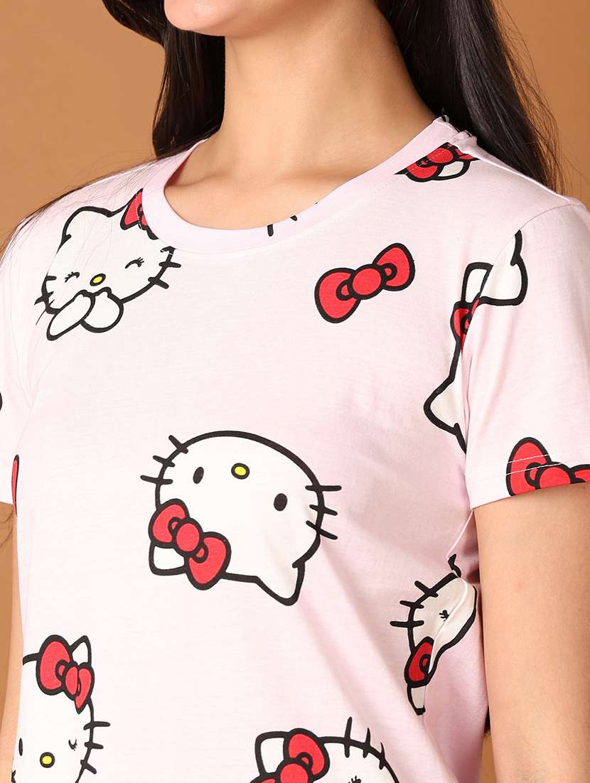 women printed round neck top & capri set - 21494009 -  Standard Image - 4