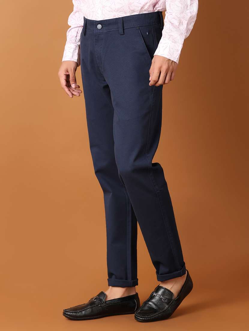 men solid slim fit chinos - 21494038 -  Standard Image - 1