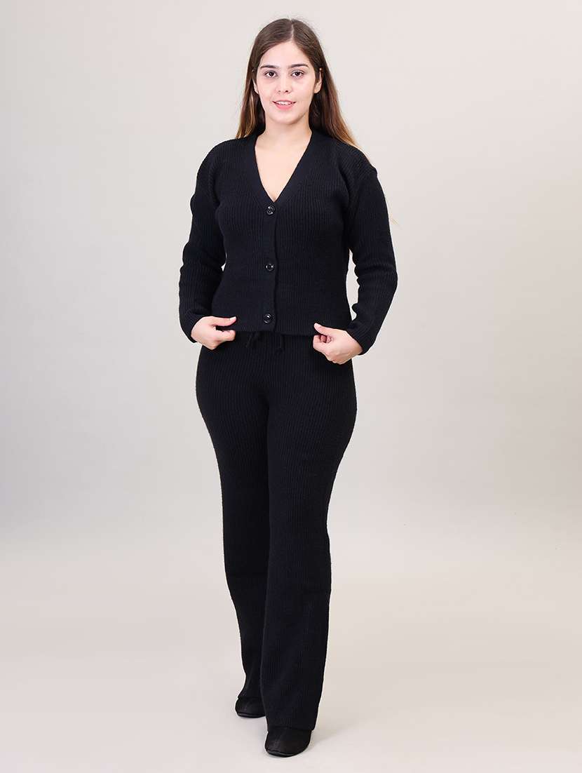 women black wool co-ord set