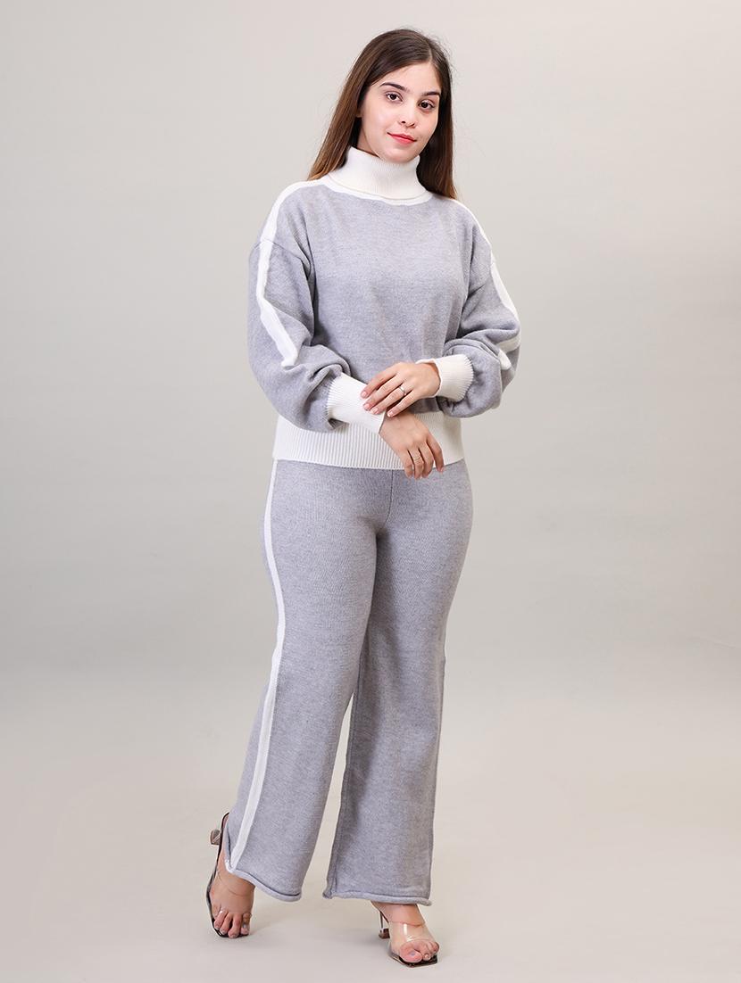 women grey wool co-ord set - 21494108 - Standard Image - 1