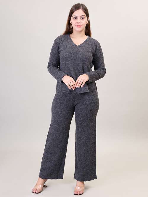 women grey wool co-ord set - 21494121 - Standard Image - 0
