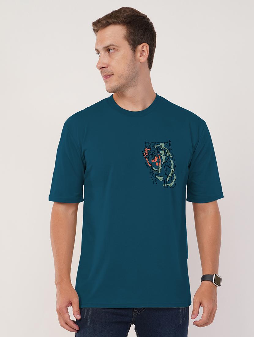 men round neck front & back print t-shirt - 21494144 - Standard Image - 1