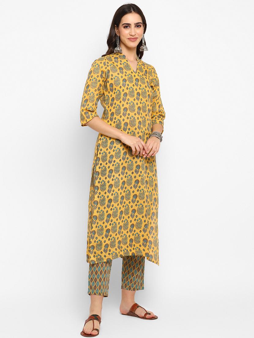 women mandarin collar printed co-ord set - 21494172 -  Standard Image - 1
