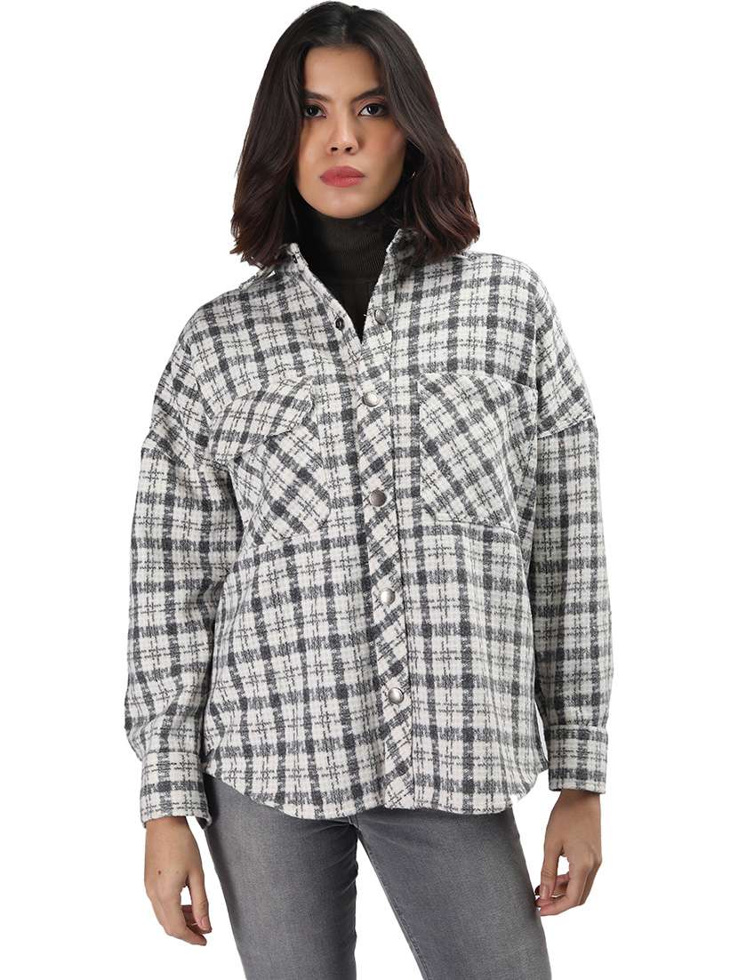 women white wool shacket