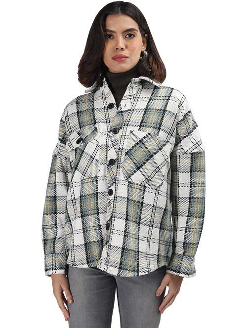 women white wool shacket - 21494253 -  Standard Image - 0