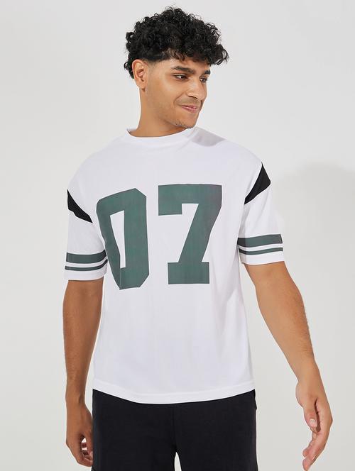 men white cotton front print t-shirt - 21494276 - Standard Image - 0