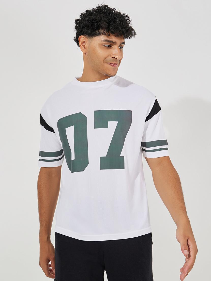men white cotton front print t-shirt