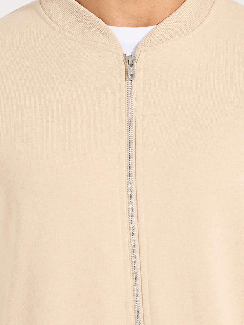 men cream solid casual jacket - 21494295 -  Standard Image - 4