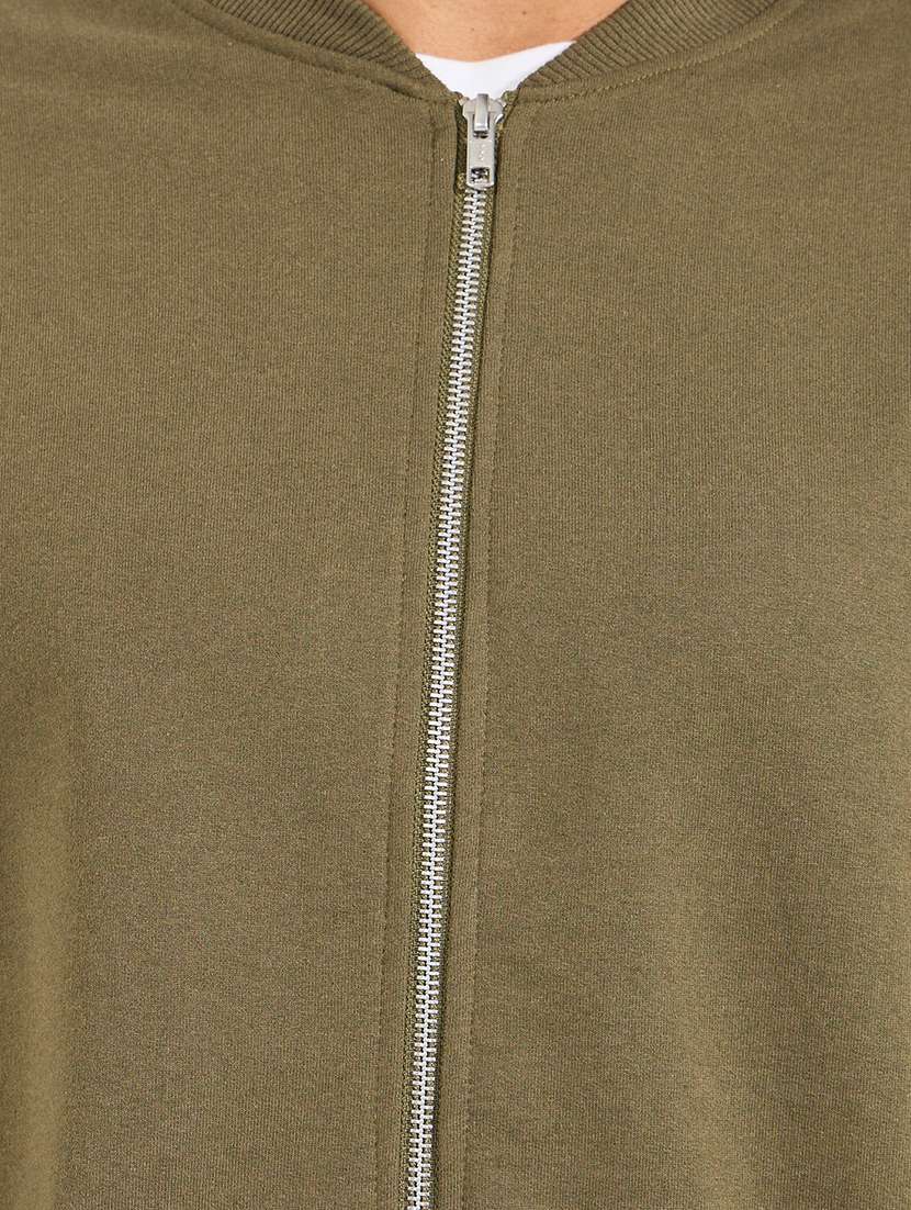 men solid olive cotton casual jacket - 21494296 -  Standard Image - 4