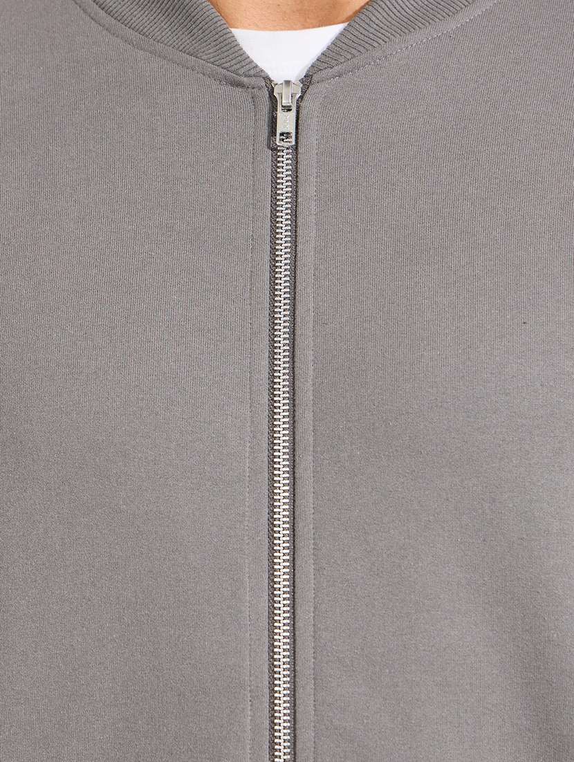 men grey solid casual jacket - 21494298 -  Standard Image - 4