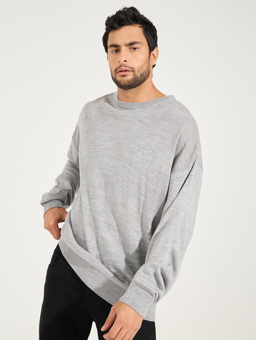 men grey solid pullover - 21494307 - Zoom Image - 0