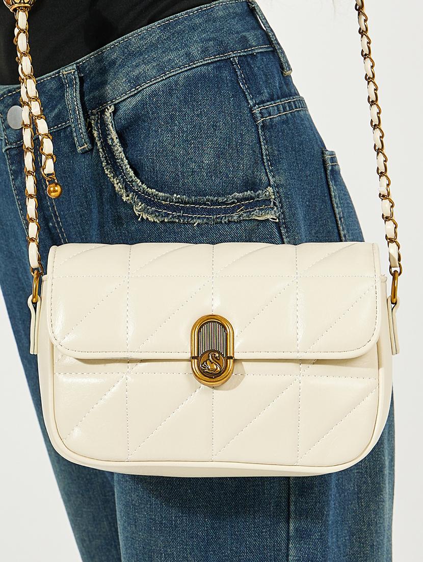 women off white pu handbag - 21494372 - Standard Image - 6