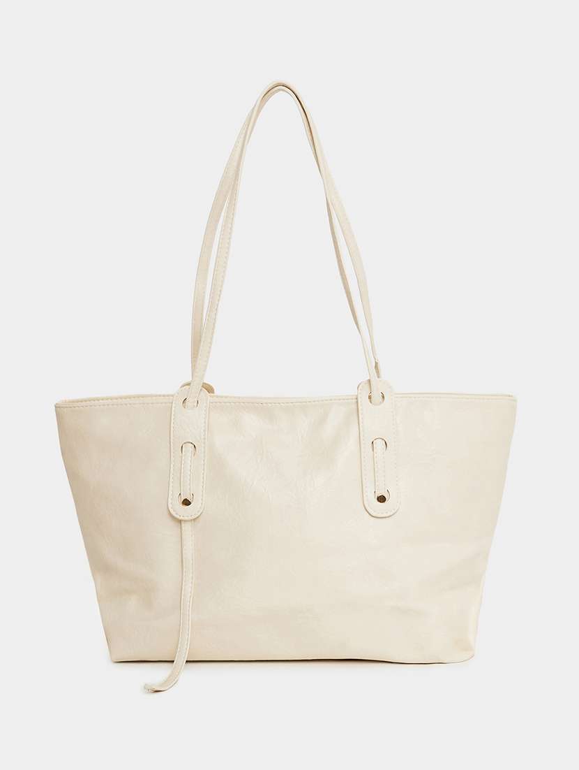 women cream pu handbag - 21494377 -  Standard Image - 1