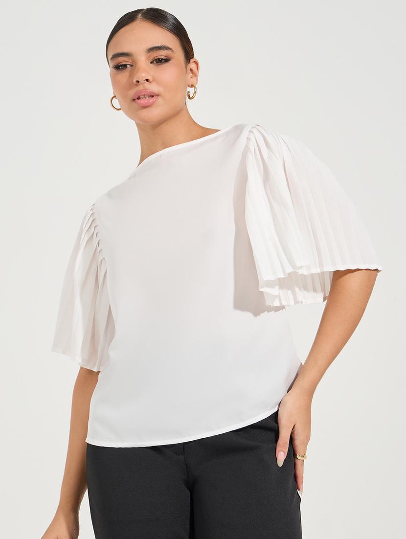 women white polyester bregular top - 21494409 -  Zoom Image - 0