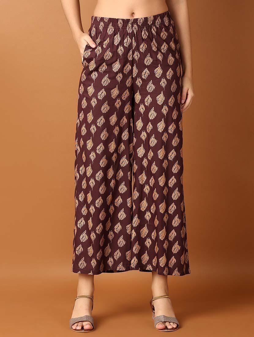 women brown printed palazzo - 21494467 - Zoom Image - 0
