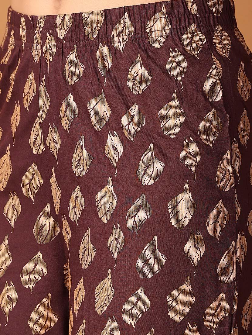 women brown printed palazzo - 21494467 - Standard Image - 4