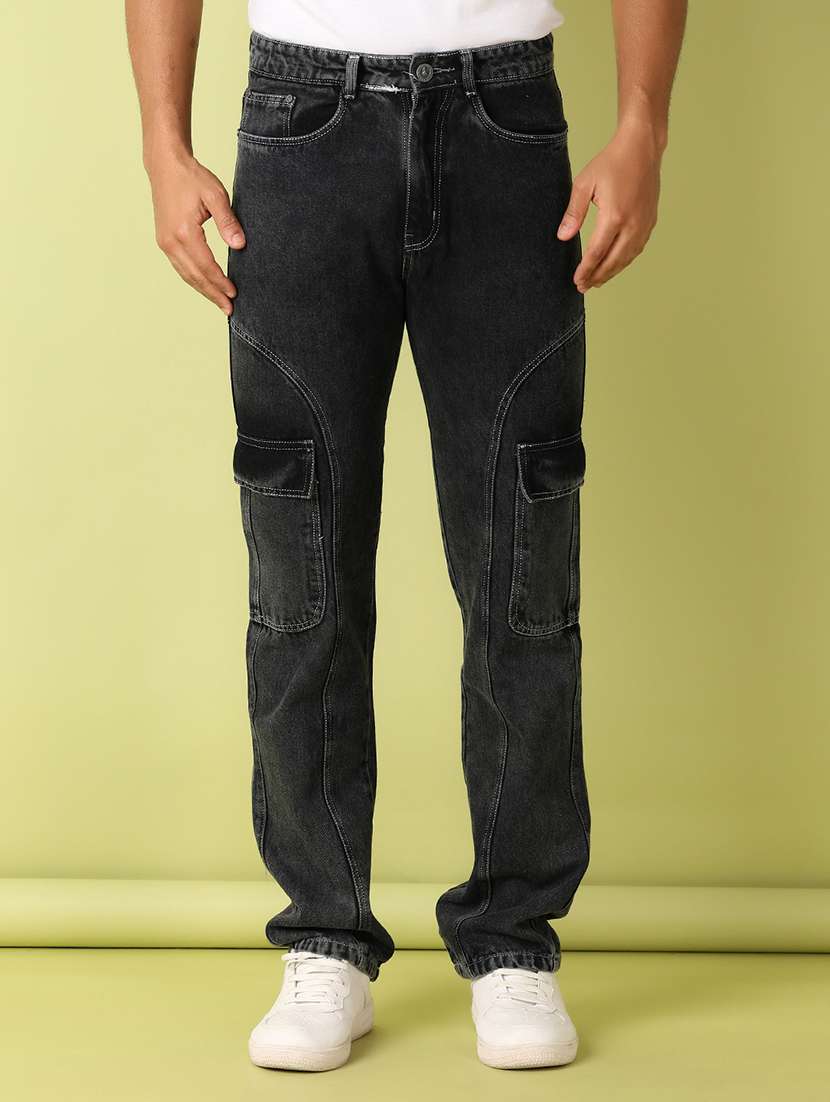 men mid rise solid cargo - 21494546 - Standard Image - 1