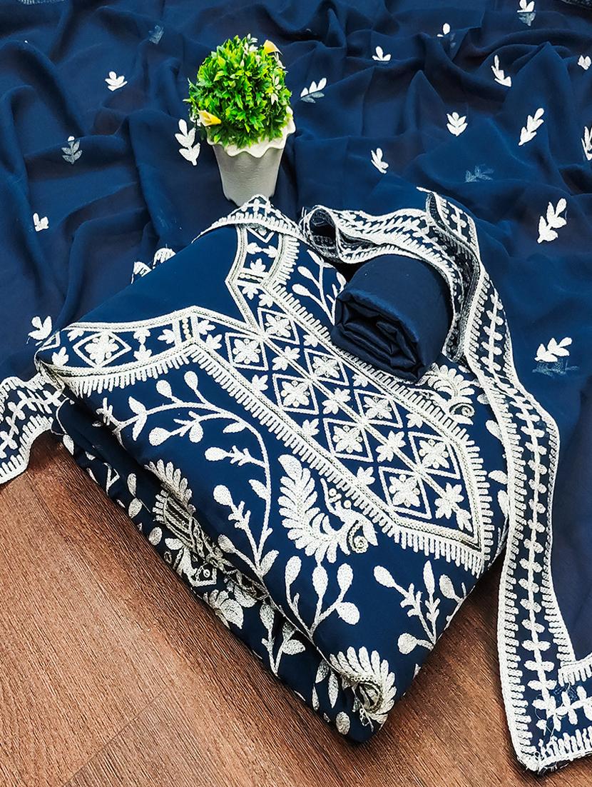 women embroidered unstitched suit set