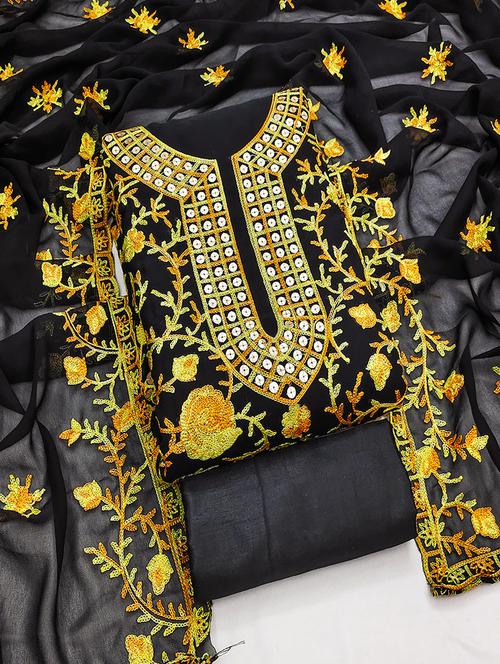 women embroidered unstitched suit set - 21494605 - Standard Image - 0