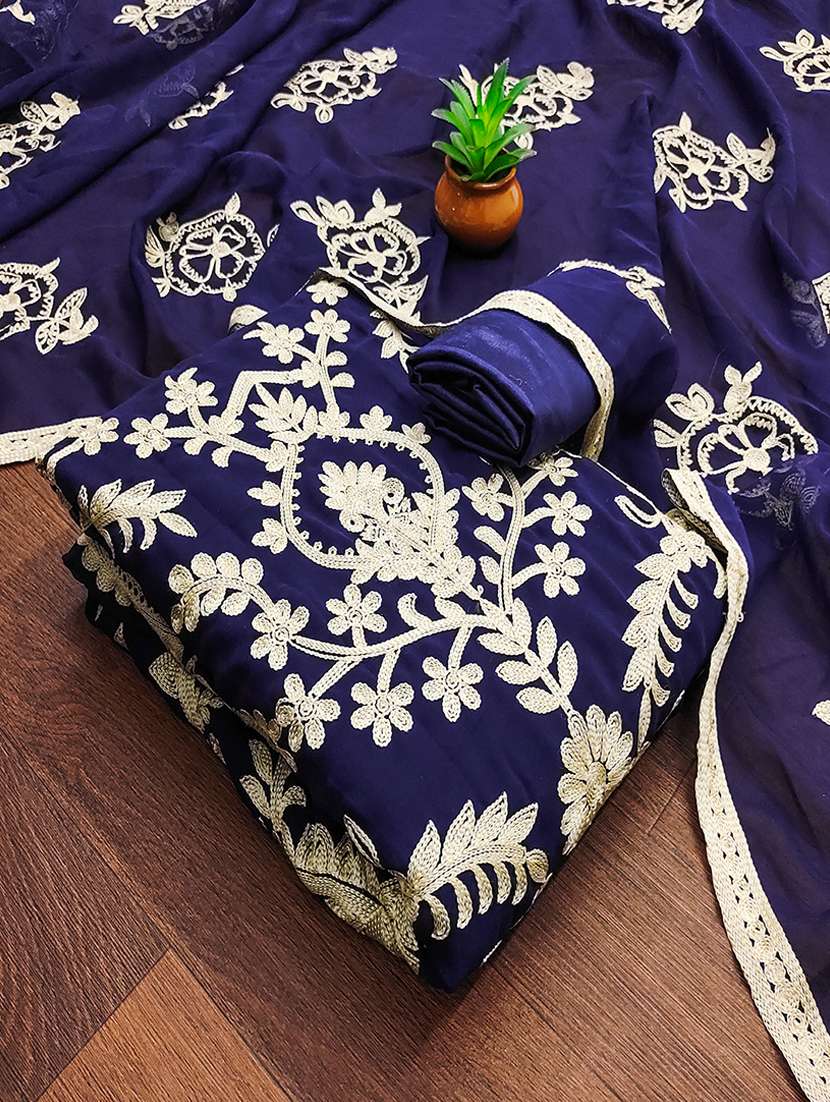 women embroidered unstitched suit set