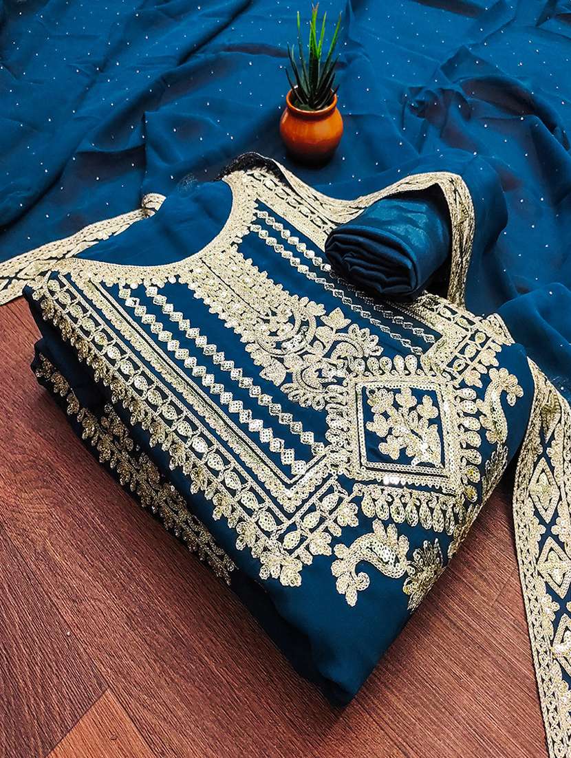 women embroidered unstitched suit set