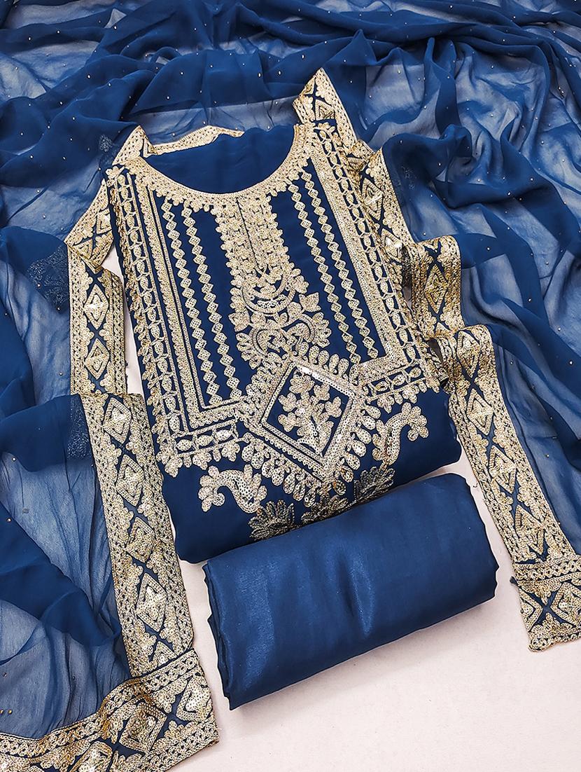 women embroidered unstitched suit set - 21494619 - Standard Image - 1