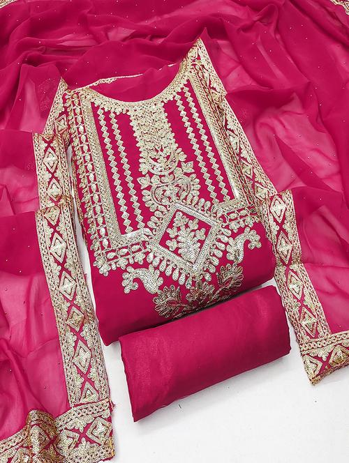 women embroidered unstitched suit set - 21494624 -  Standard Image - 0
