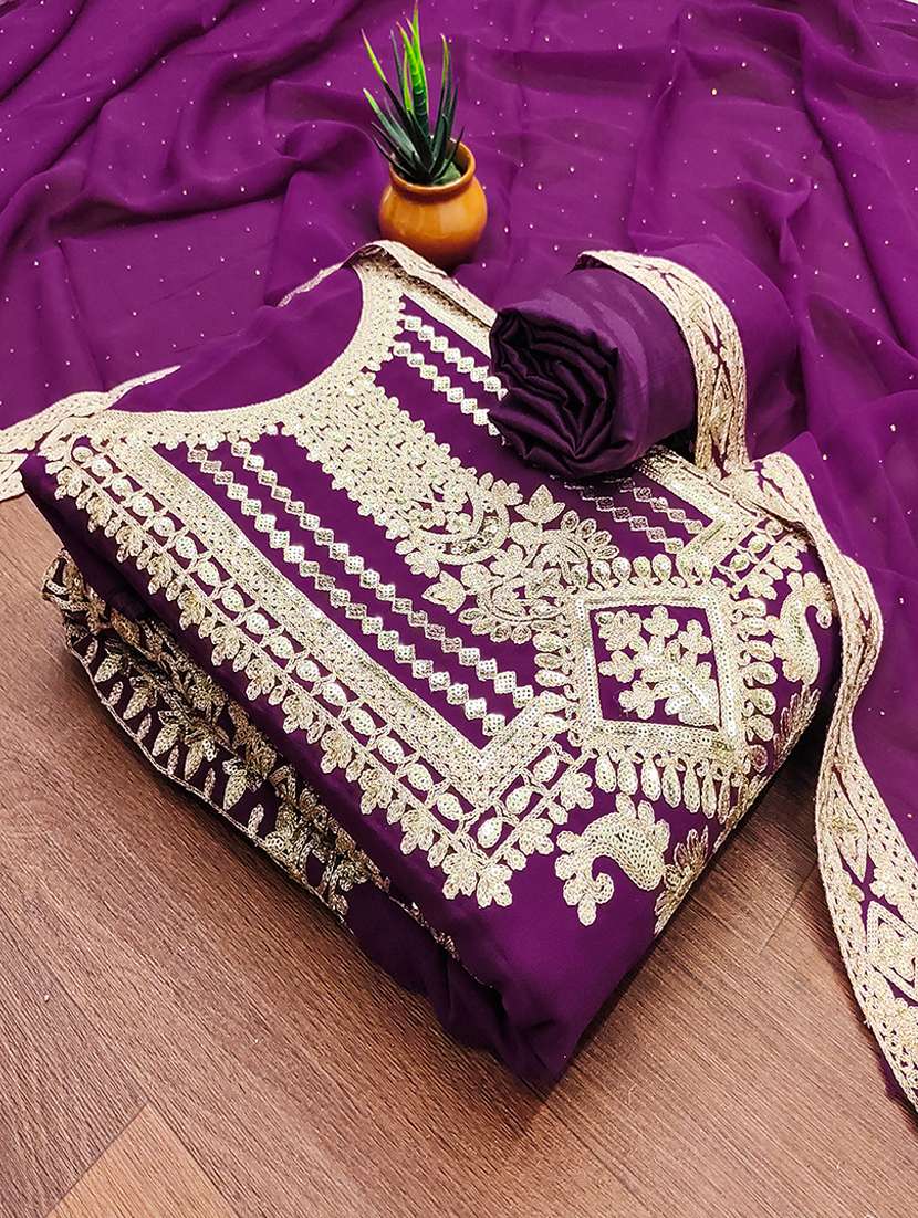 women embroidered unstitched suit set - 21494625 -  Standard Image - 1