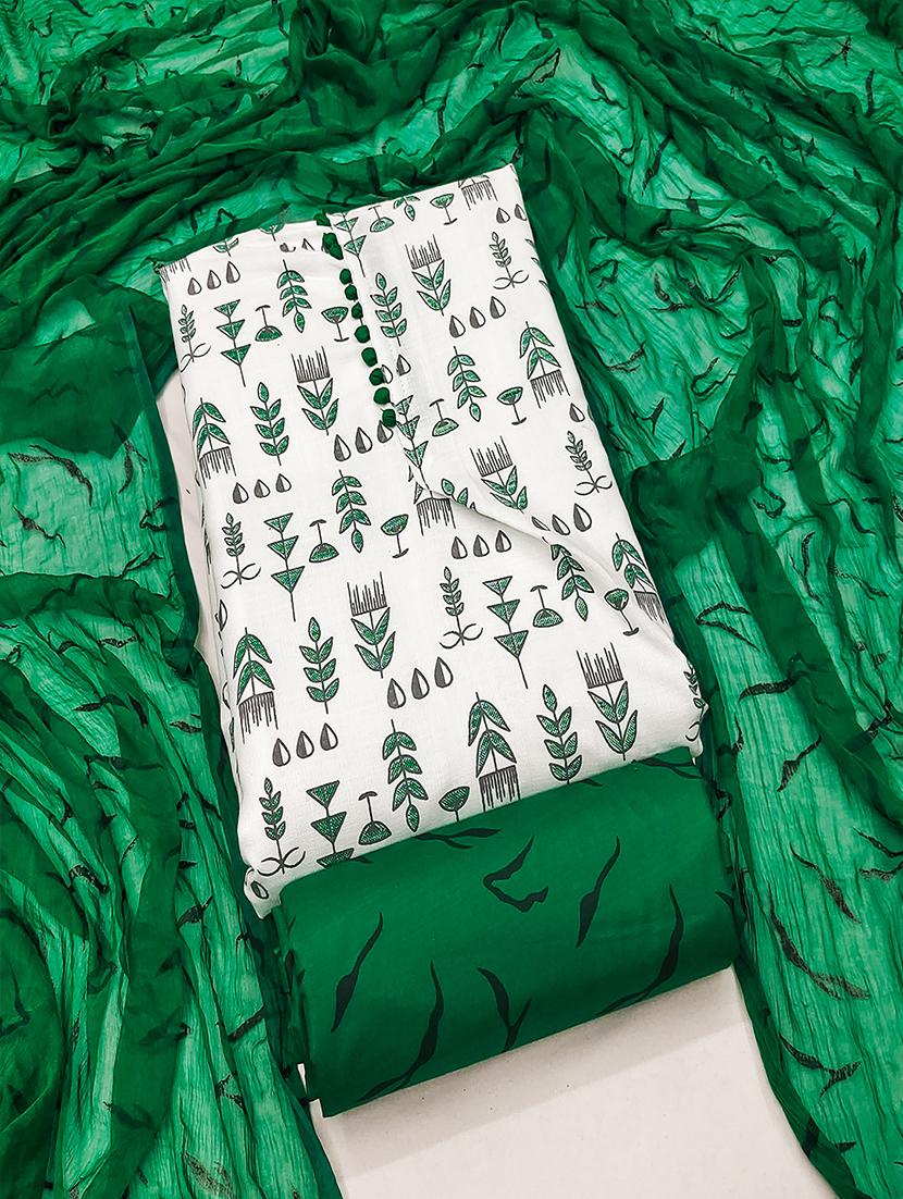 women white printed unstitched suits - 21494631 - Zoom Image - 0