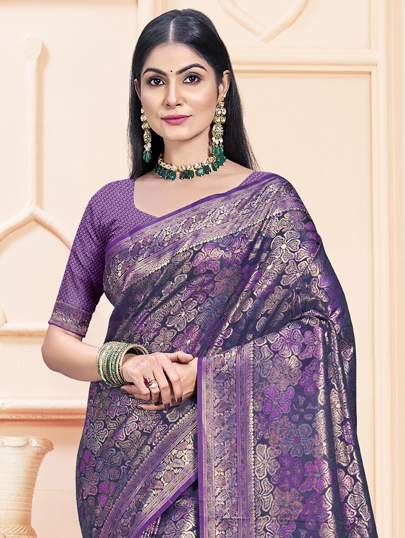 women self design banarasi saree with blouse - 21494714 -  Standard Image - 1