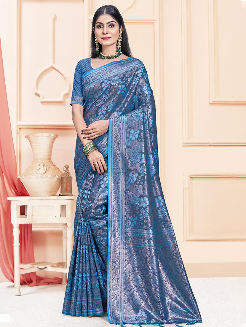 women self design banarasi saree with blouse - 21494716 -  Zoom Image - 0