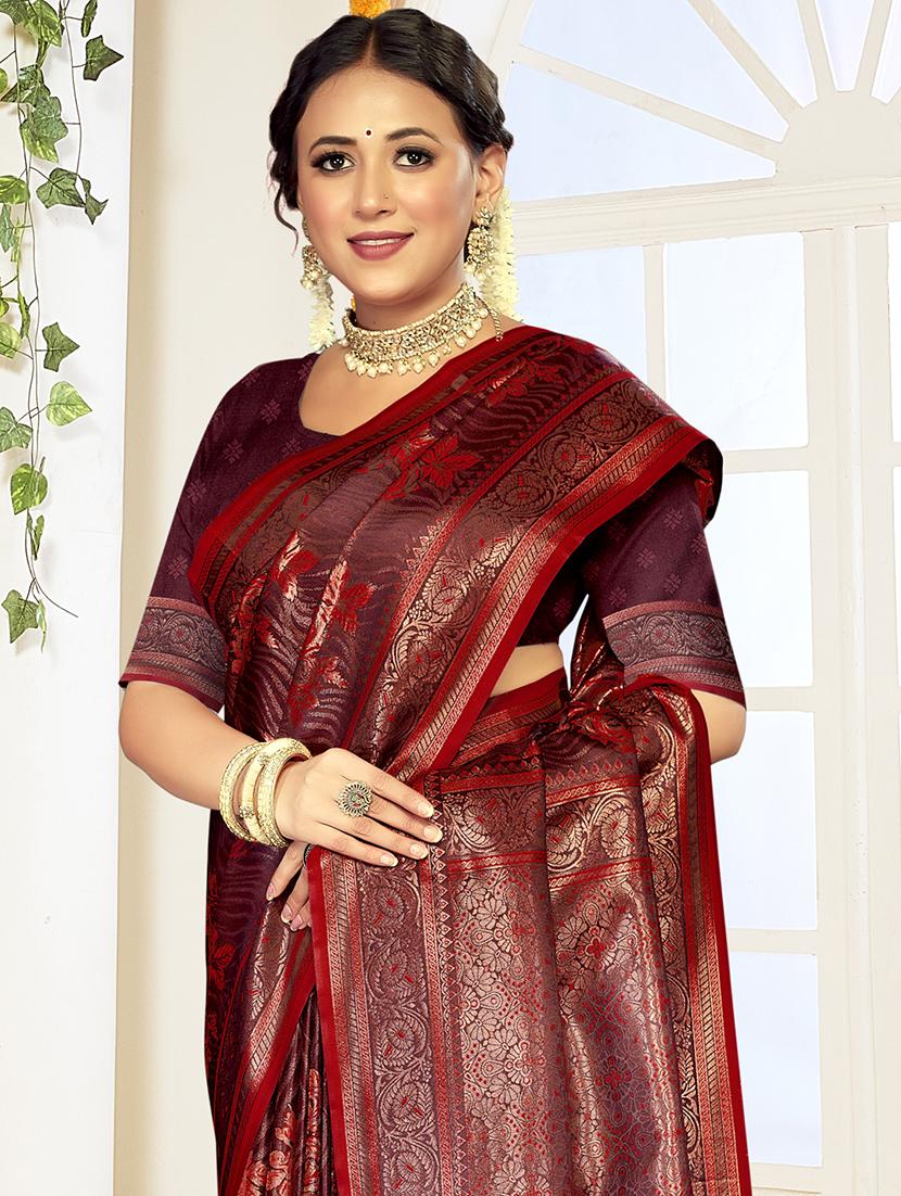 women self design banarasi saree with blouse - 21494728 -  Standard Image - 1