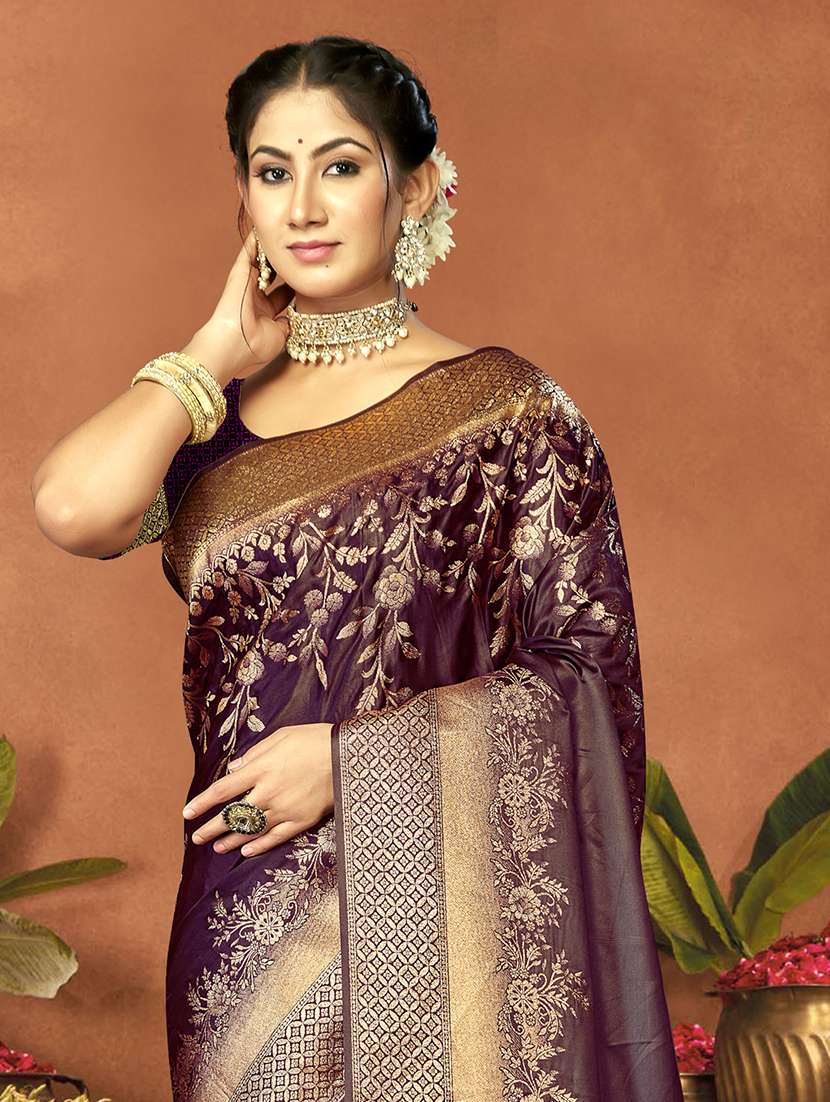 women self design banarasi saree with blouse - 21494730 -  Standard Image - 1