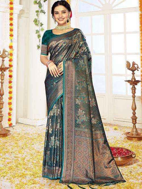 women self design banarasi saree with blouse - 21494757 - Standard Image - 0